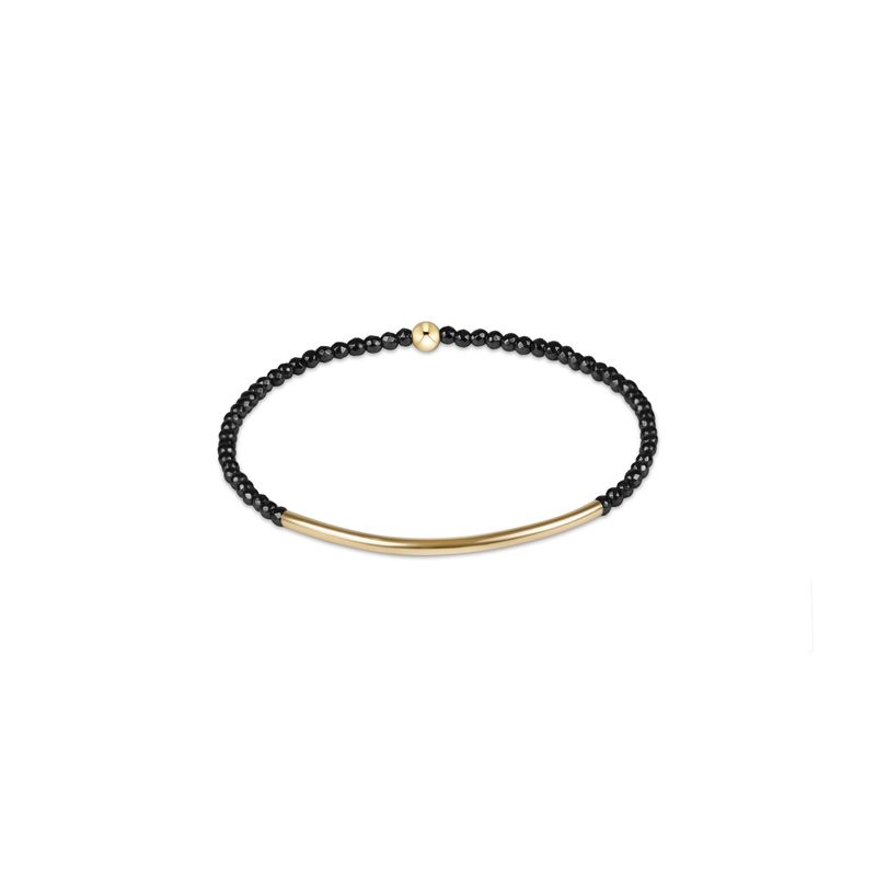 Bliss Bar Gold 2mm Faceted Hematite Bracelet