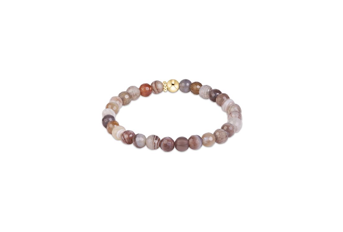 Classic Gemstone 6mm Bracelet - Botswana Agate