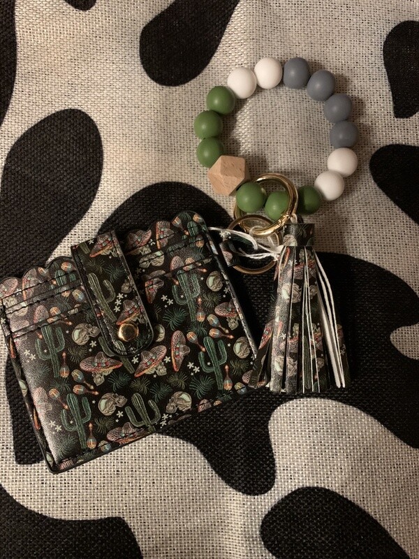 Wristlet Wallet Keychain Set