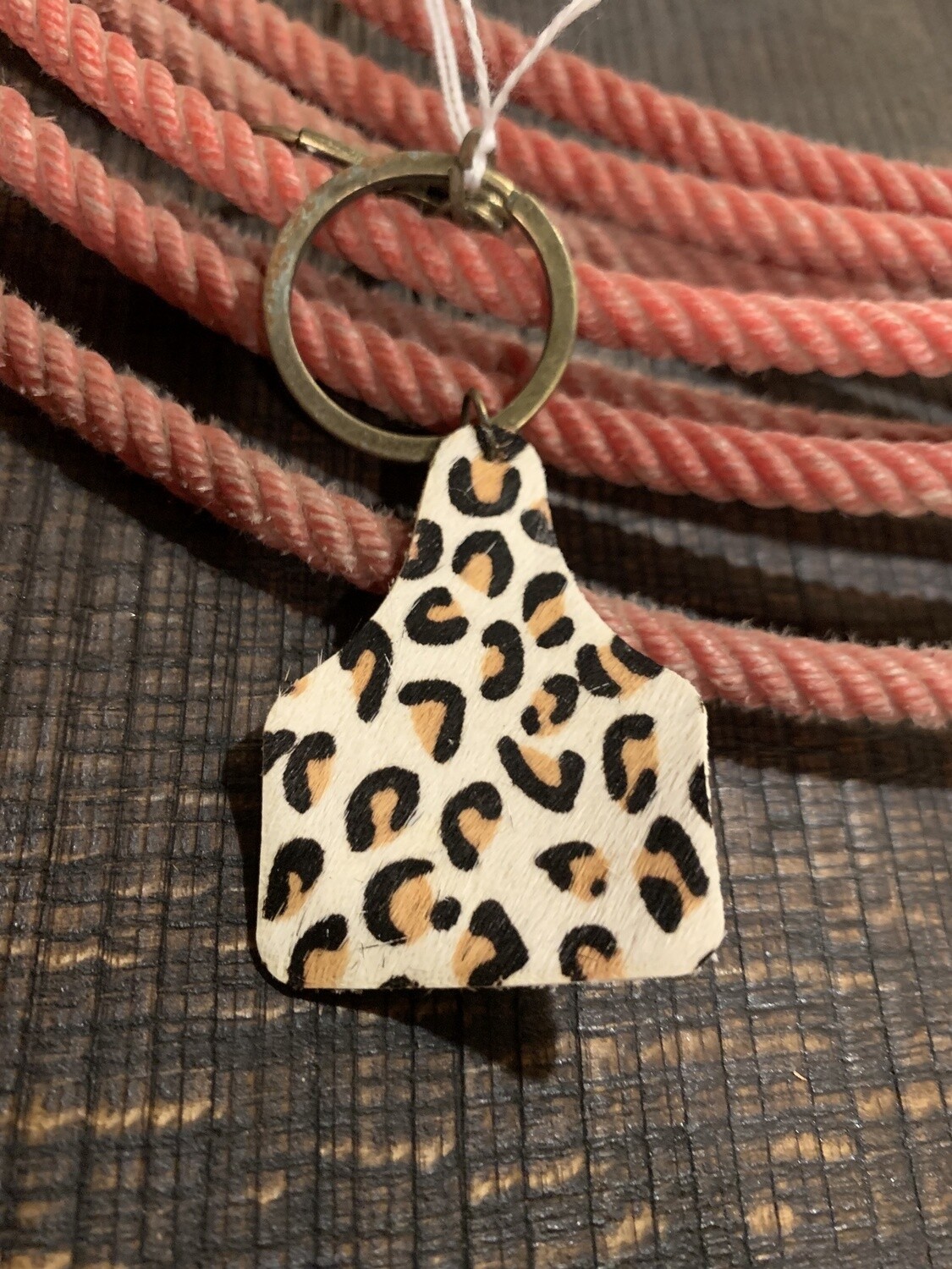 Cow Tag Keyring, Colour: White