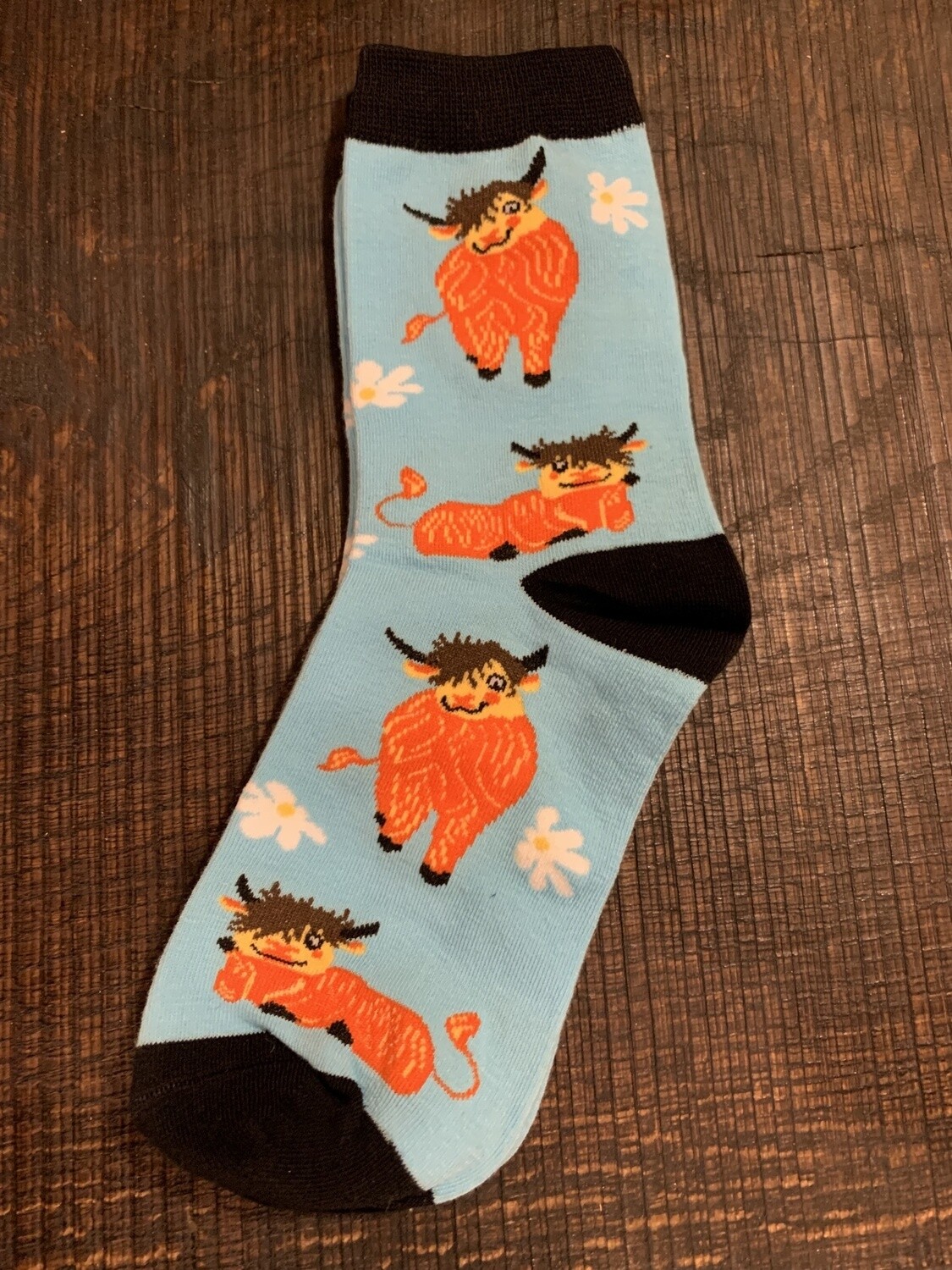 Cow Socks, Colour: Light Blue