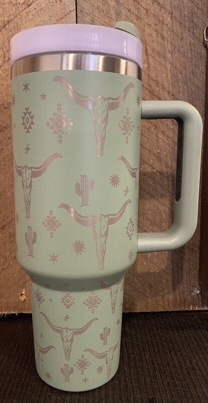 Etched Western Tumbler