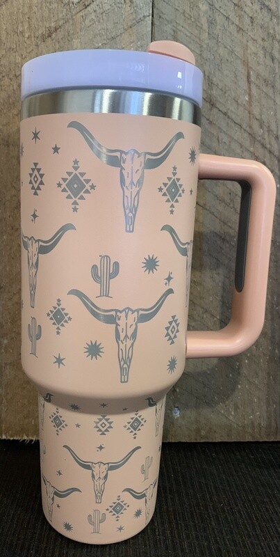 Etched Western Tumbler