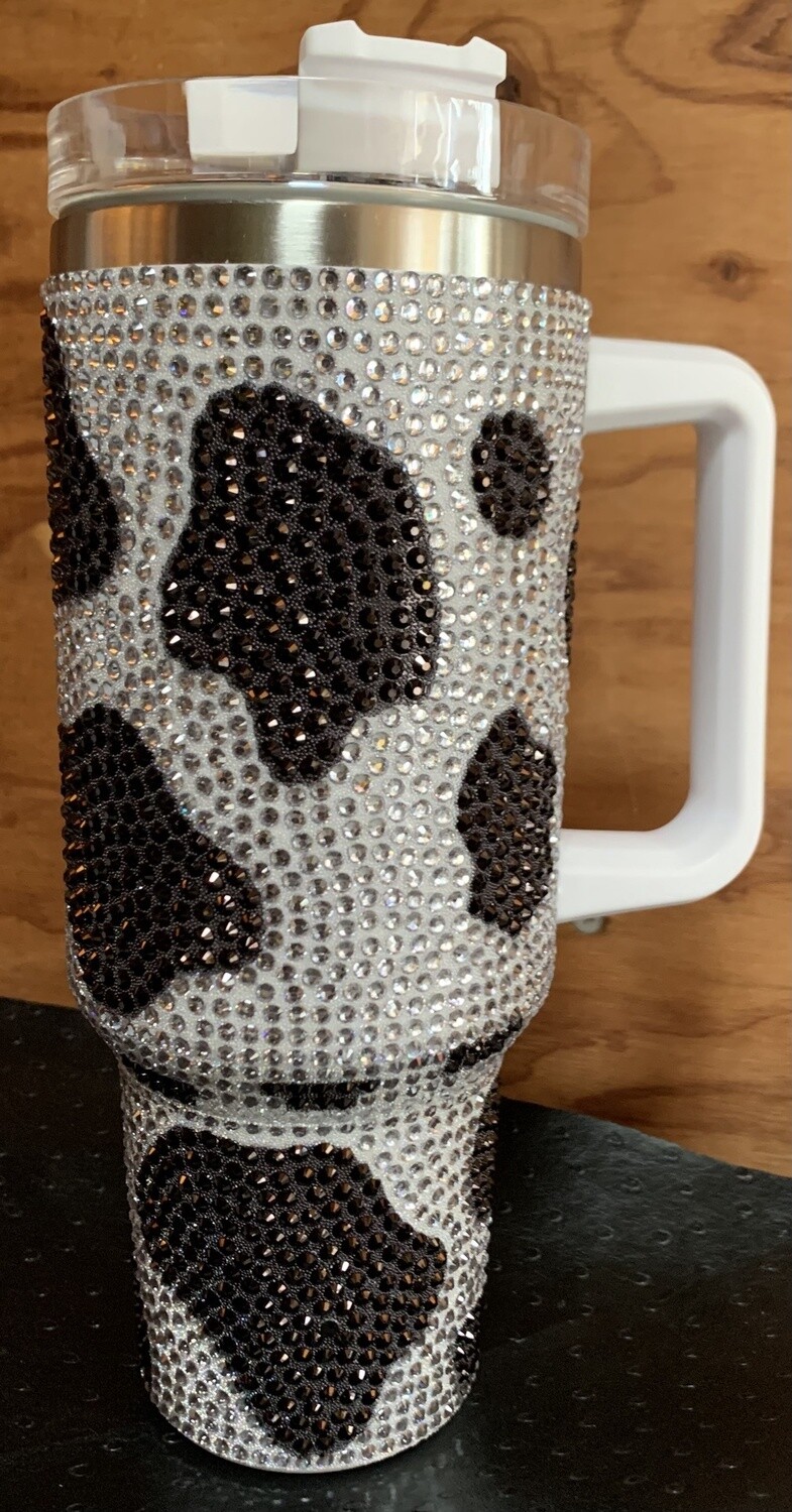 Crystal Cow Print Tumbler