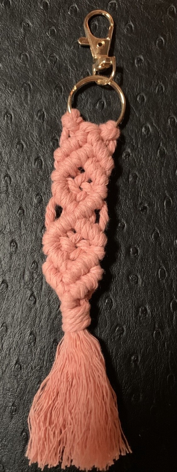 Macrame Keyring, Colour: Peach