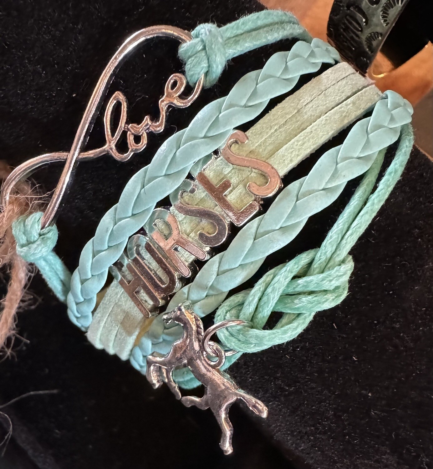 I Love Horses Bracelet, Colour: Teal