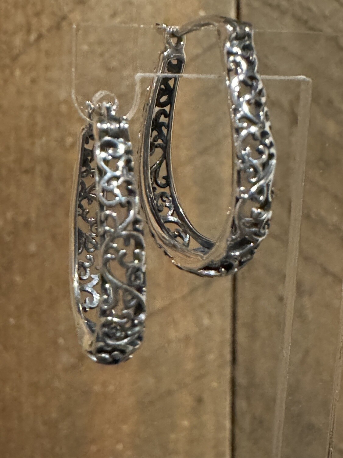 Sterling Silver Filigree Hoops