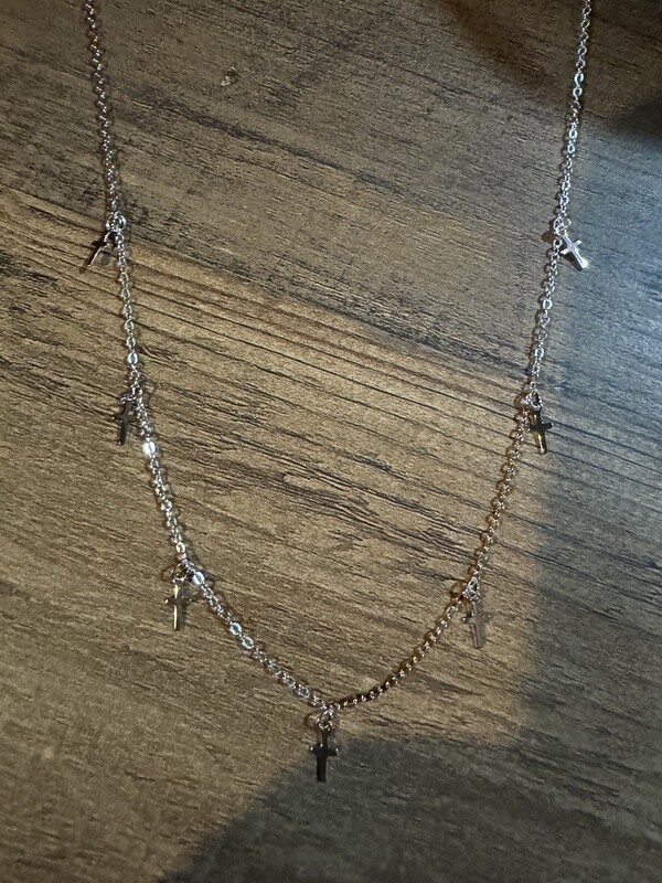 Sterling Silver Crosses Necklace