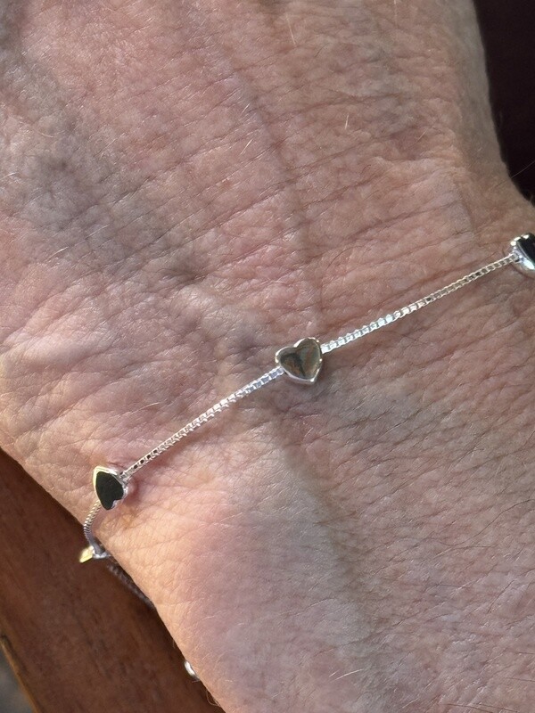 Sterling Silver Heart Bracelet