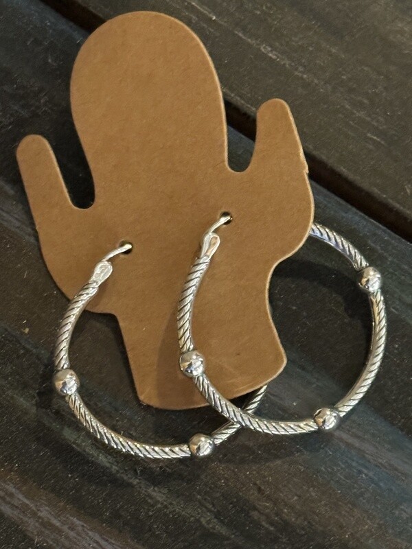 Sterling Silver Twisted Rope Hoop Earrings