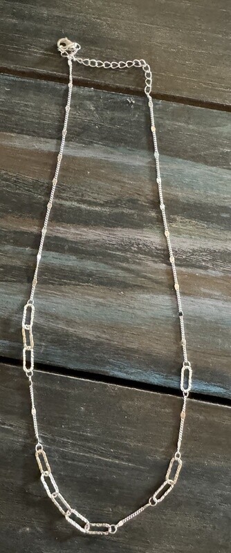 Sterling Silver Paperclip Necklace