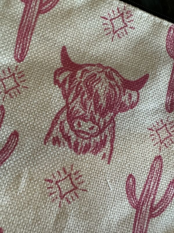 Highland Cow Makeup Bag