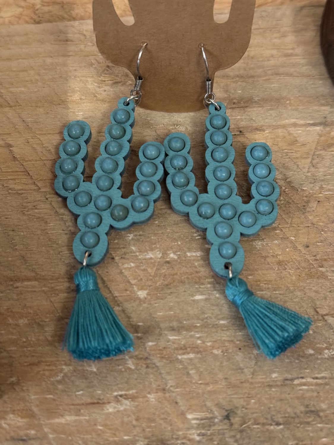 Cactus Tassel Dangle Earrings