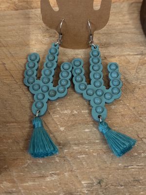 Cactus Tassel Dangle Earrings