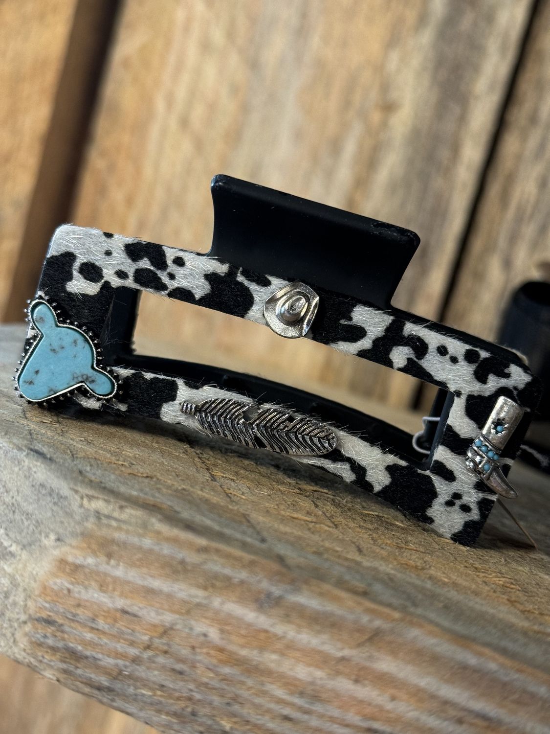 Cow Print Claw Clip