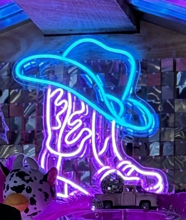 Hat &amp; Boots Neon Sign
