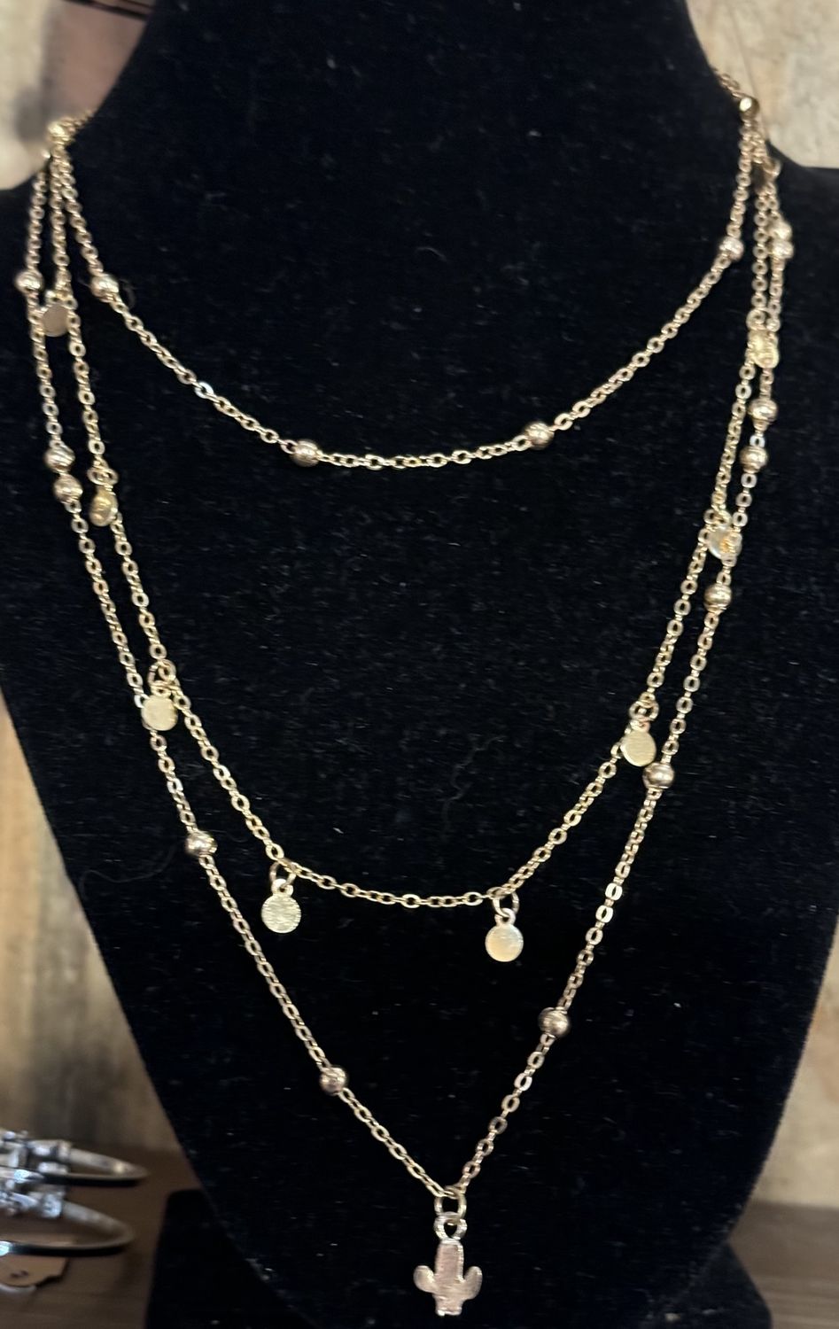 Golden Cactus Necklace