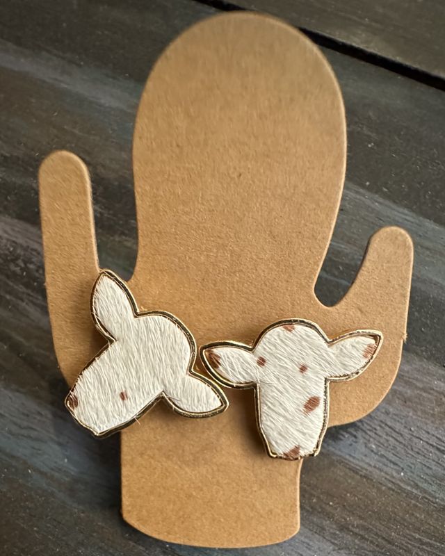Cowhide Stud Earrings