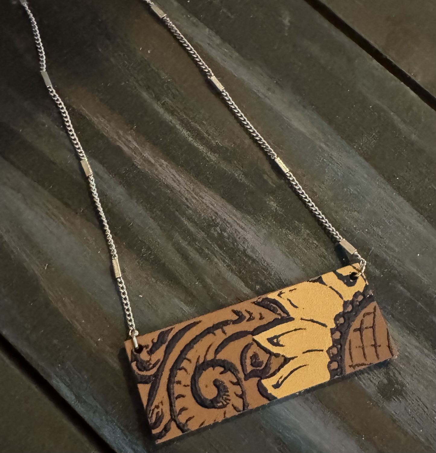 Leather Necklace, Style: Sunflower