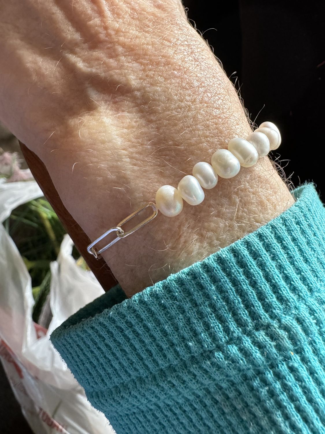 Sterling Silver and Pearl Bracelet