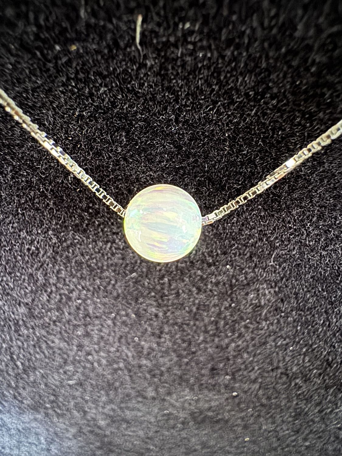 Sterling Silver Opal Necklace