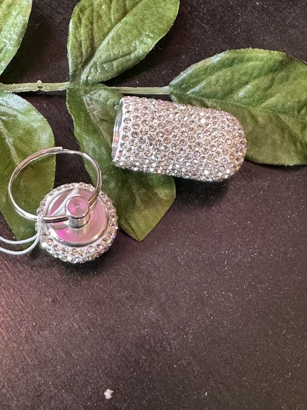 Stone Studded Pill Holder Keyring