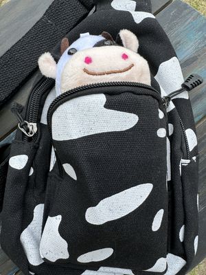 Girls Cow Print Sling Bag