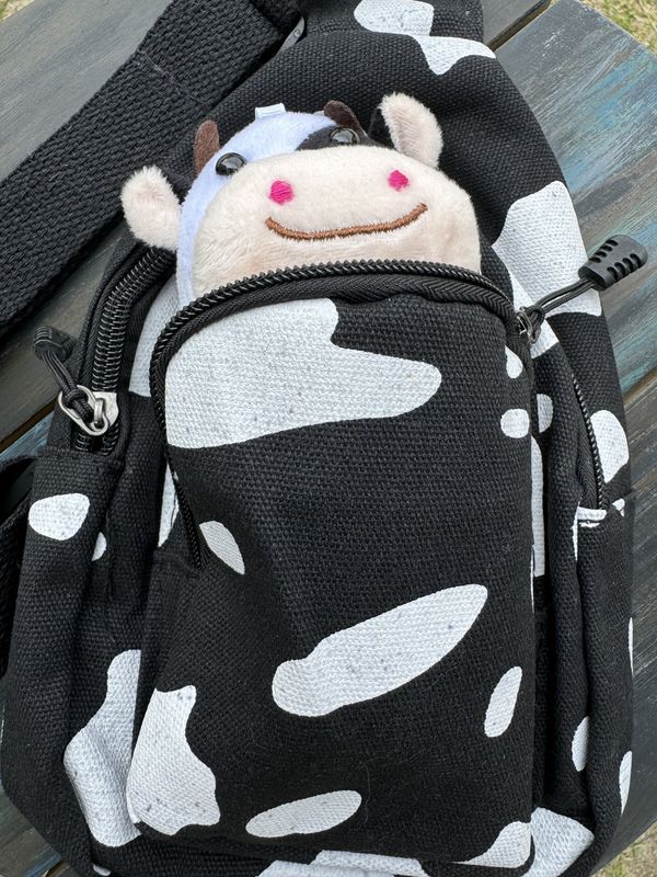 Girls Cow Print Sling Bag