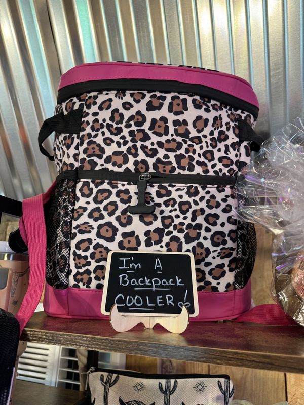 Leopard Print Backpack Cooler