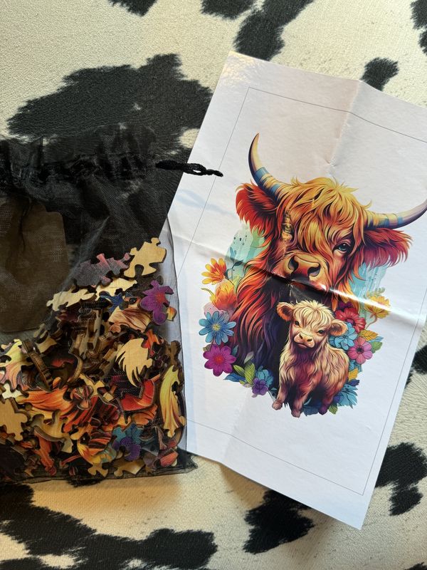 Highland Cow Pouch Puzzle Too
