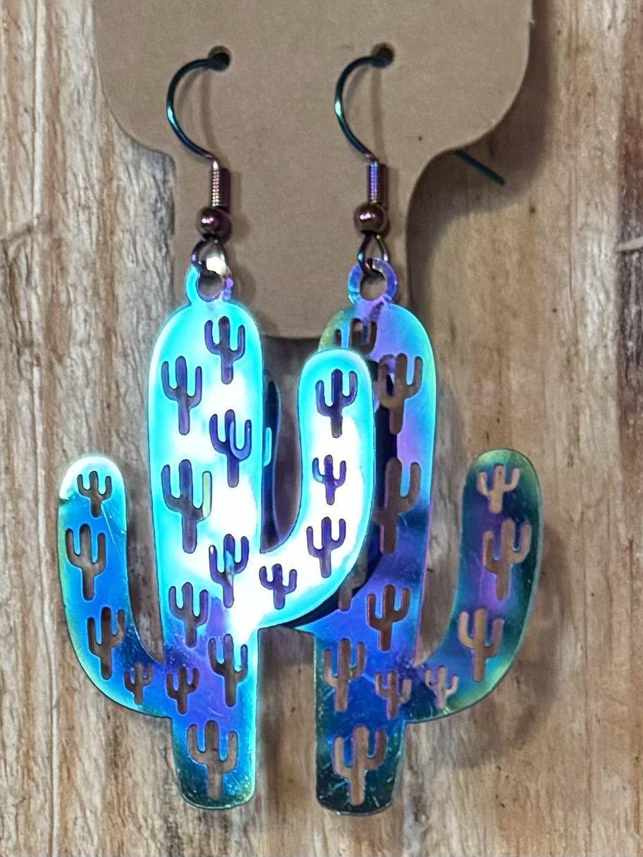 Kaleidoscope Cactus Earrings