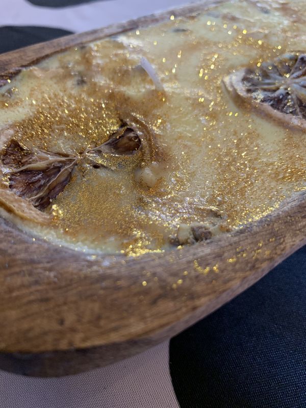 Oval Dough Bowl Candle