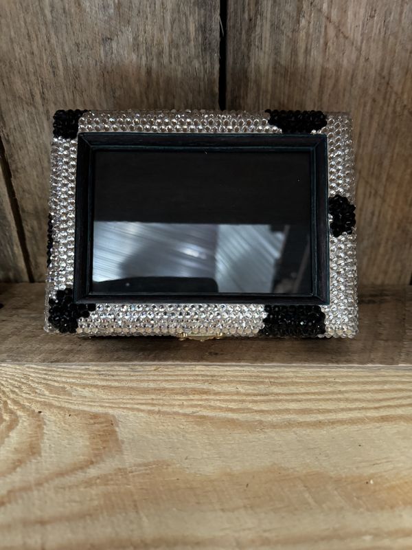 Crystal Cow Print Jewelry Box