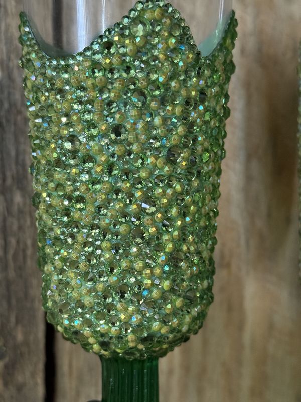 Crystal Cactus Champagne Flutes