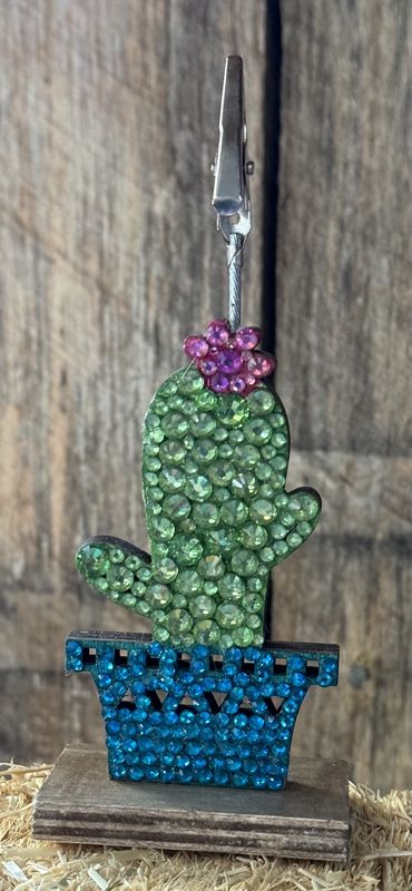 Crystal Cactus Photo Holder