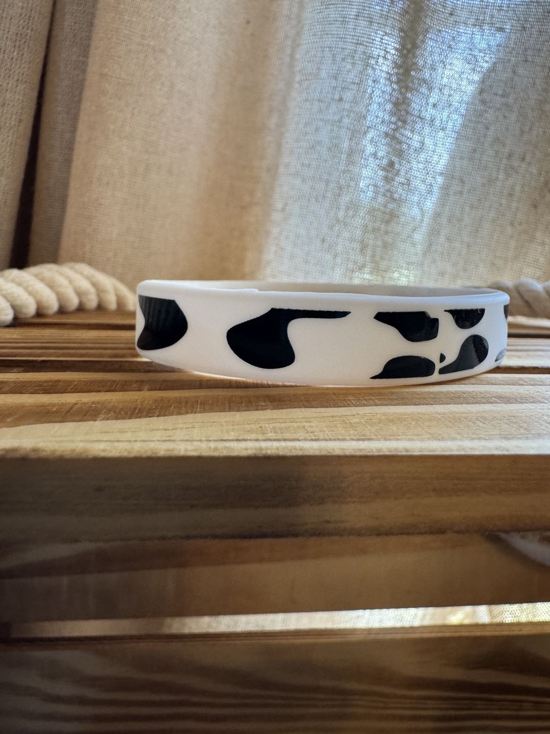 Western Rubber Bracelet, Colour: Cow Print