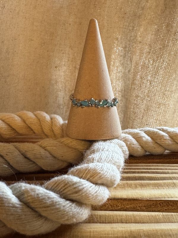Sterling Silver Faux Turquoise Band Ring