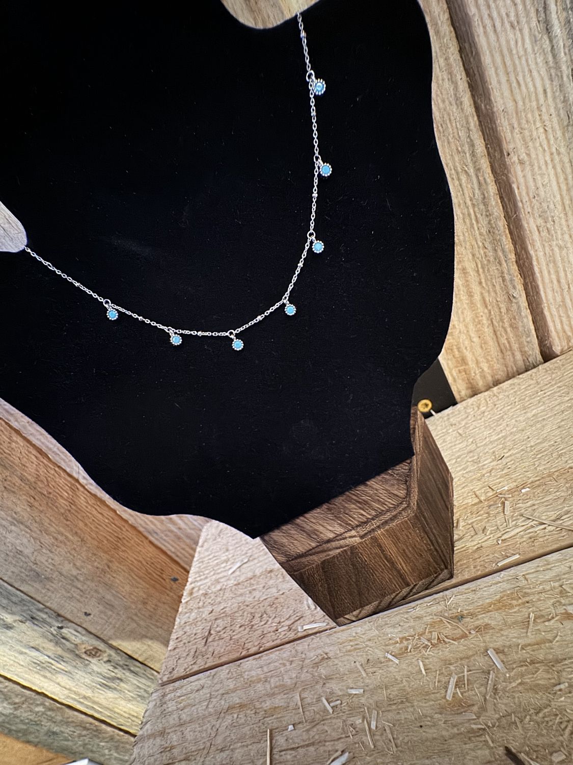 Sterling Silver and Turquoise Dangle Necklace