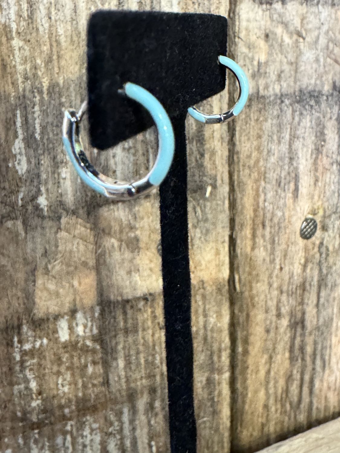 Sterling Silver Enamel Mini Hoops