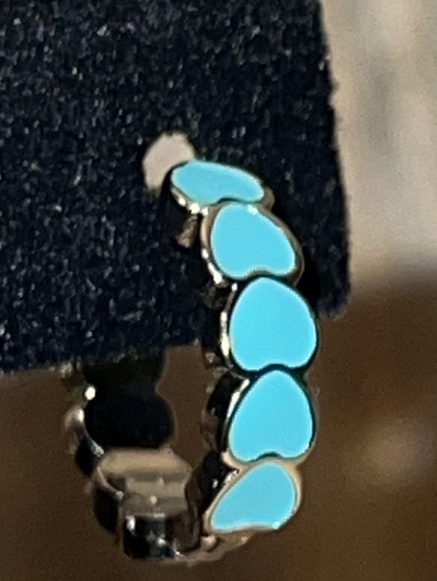 Sterling Silver Enamel Heart Mini Hoops