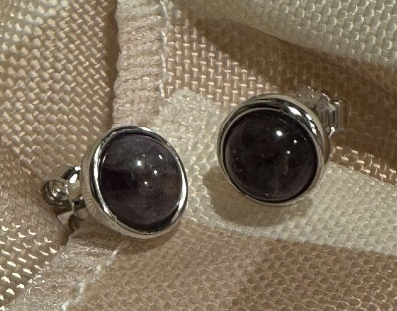 Sterling Silver Amethyst Stud Earrings