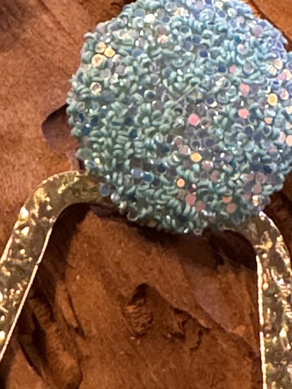Blue Glitter Earring