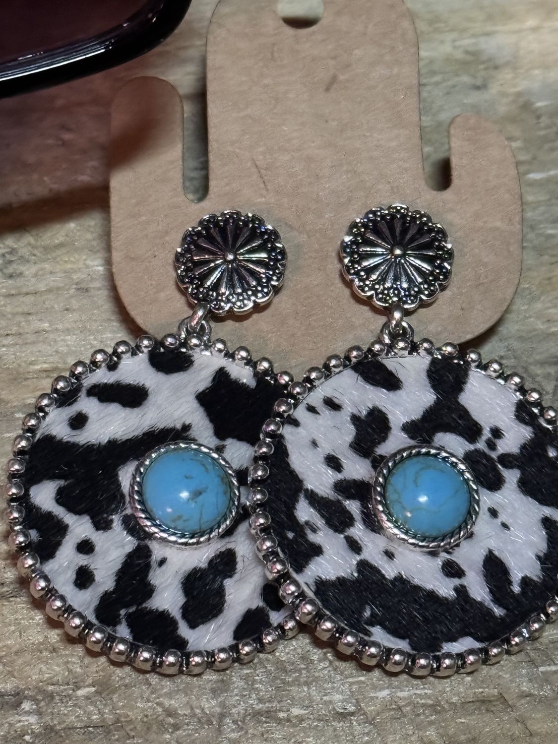 CowPrint Round Up Earrings