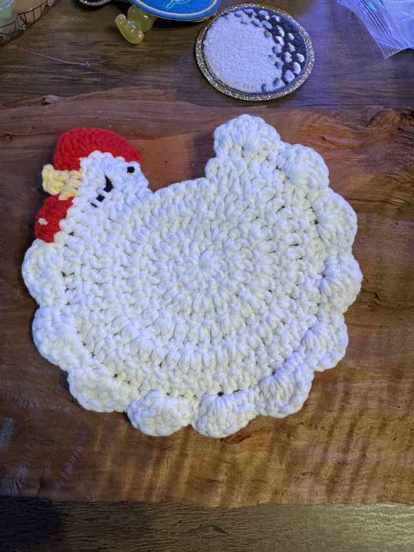 Crocheted Hen Coasters