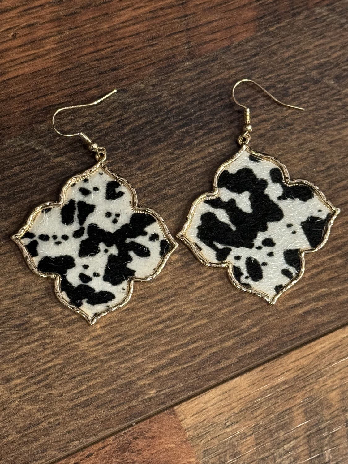 Fleur CowPrint Earring
