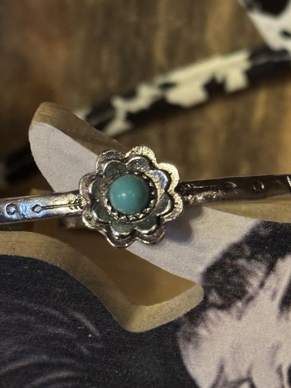 Floral Stamped Cuff Bracelet