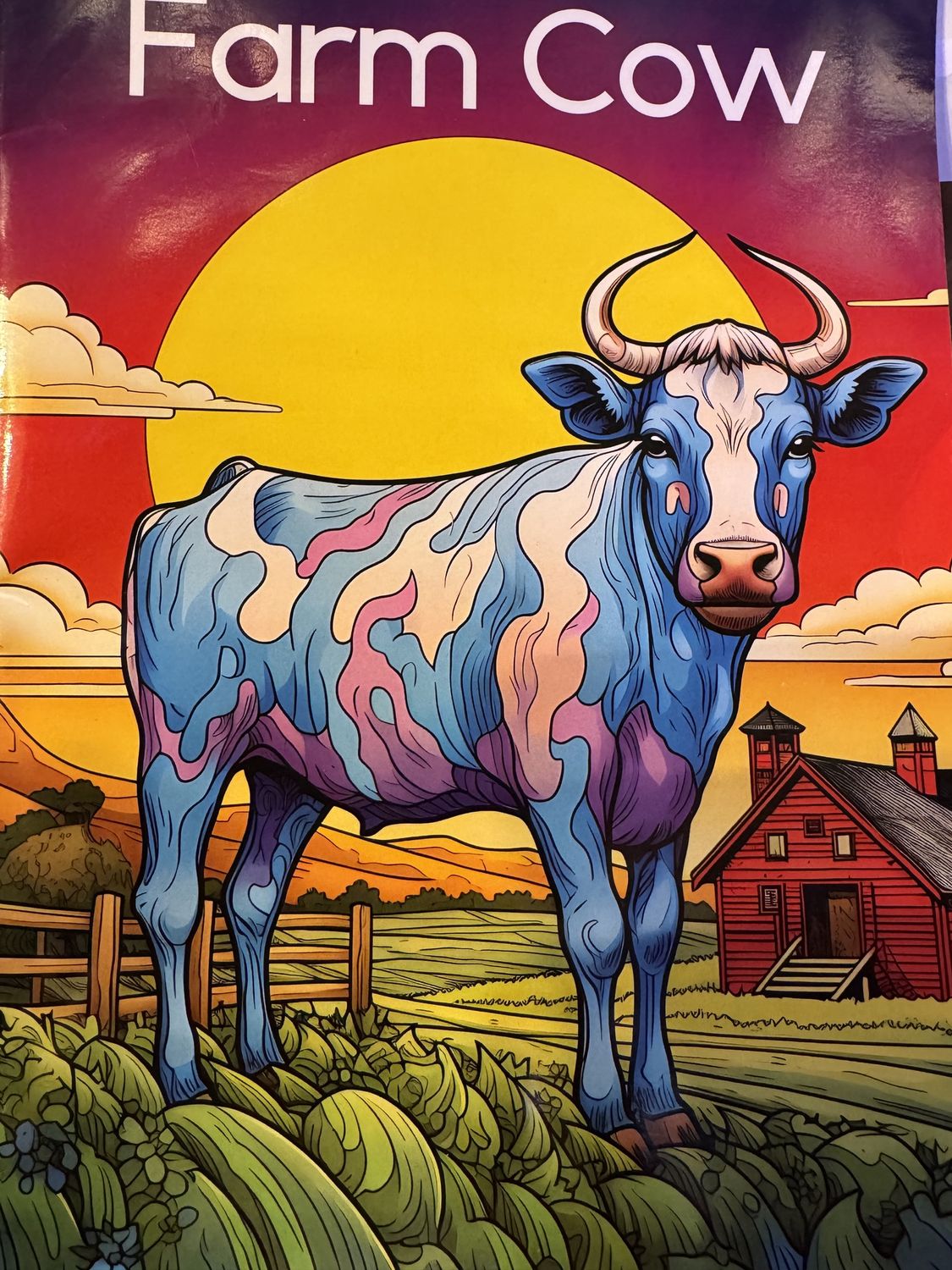 Farm Style Coloring Book, Style: Cow