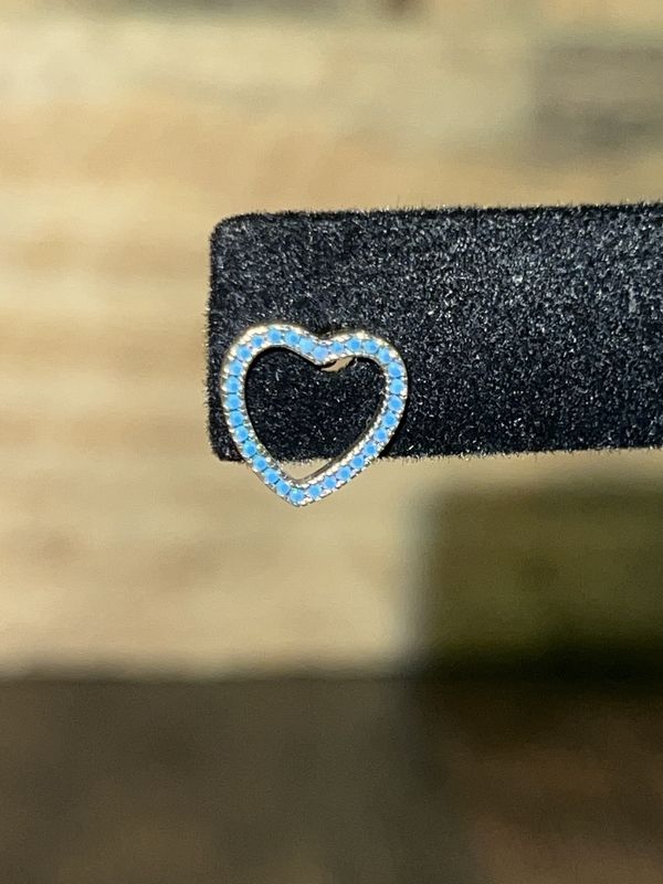 Sterling Silver &amp; Turquoise Heart Stud Earrings