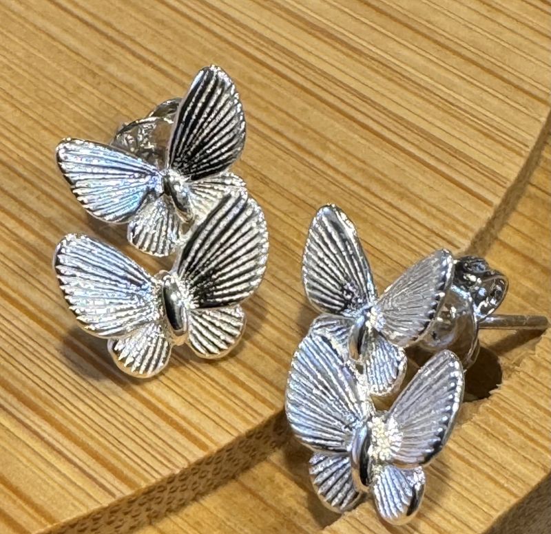 Sterling Silver Butterfly Stud Earrings