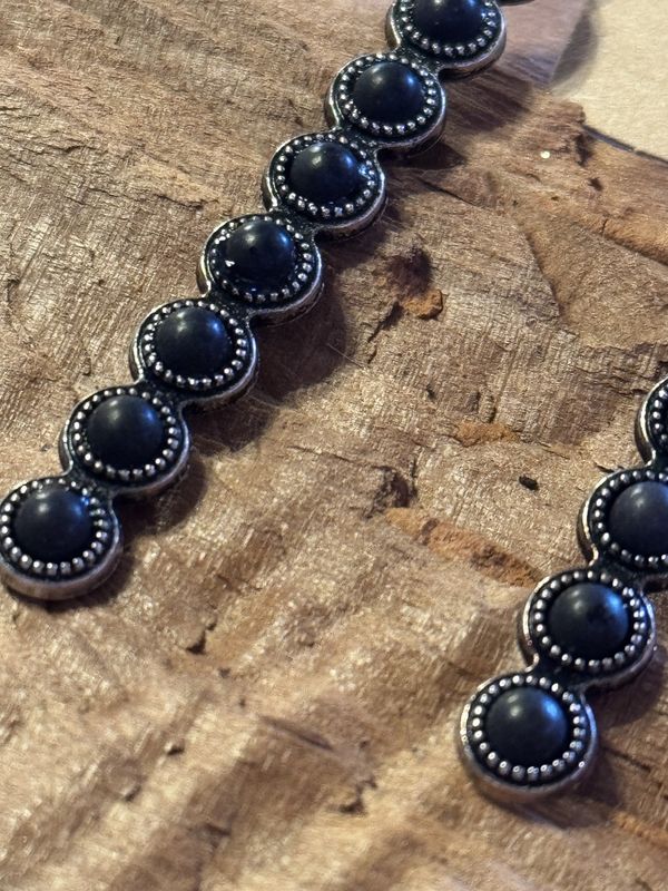 Black Vertical Drop Earrings